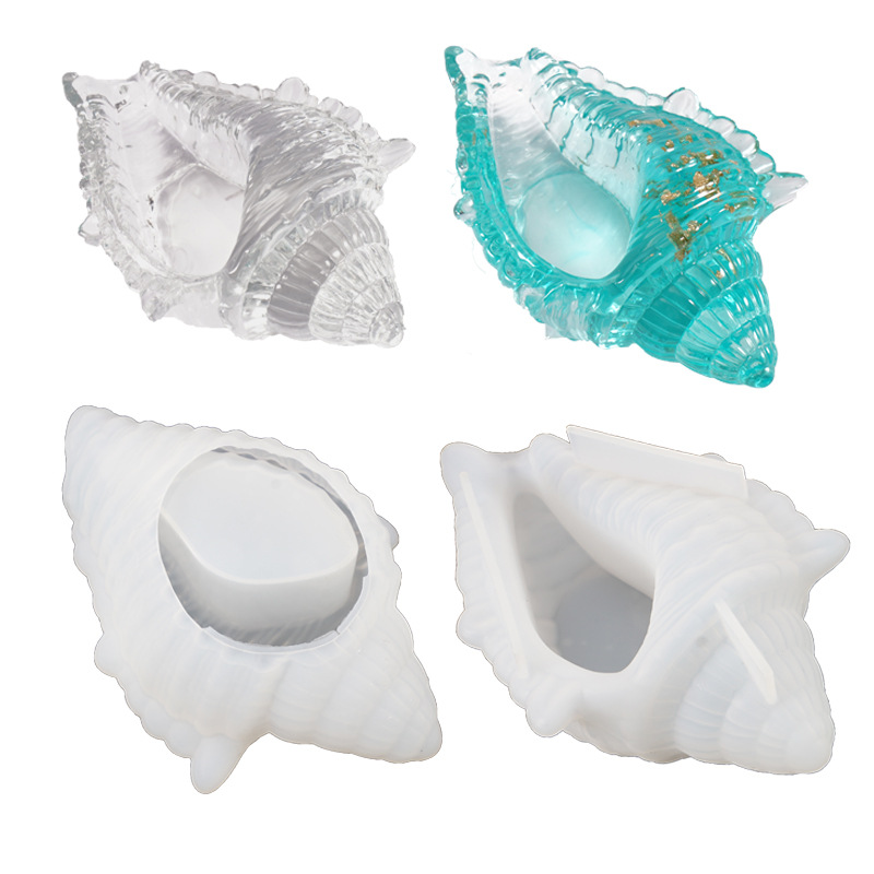 Epoxy Resin Molds,Sharp-nosed conch， Resin Cast, Silicone Resin Molds for Resin candles, Soap, Dried Flower Leaf, DIY 