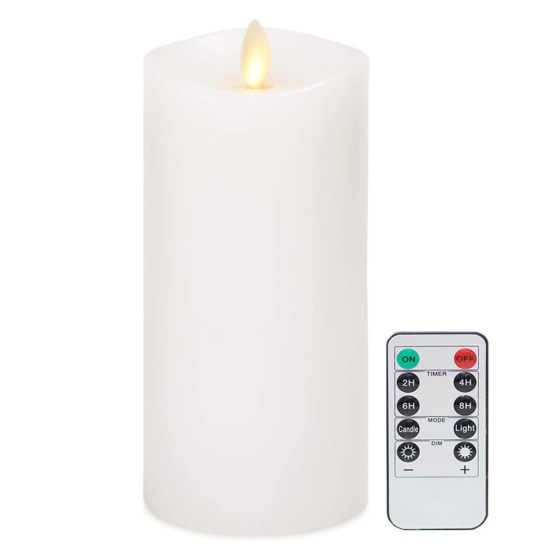 Realistic Artificial Moving Flame Pillar Candles Flickering Real Flame Effect, Melted Edge,magic deco candles