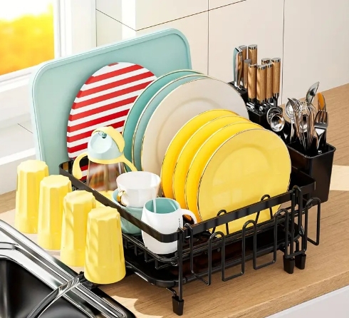 Household sink retractable dish rack drain basket kitchen multi-function rack for chopsticks knife rack cutting board cup rack